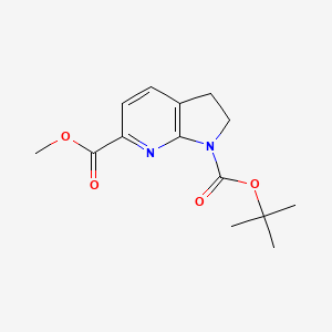 molecular formula C14H18N2O4 B1527950 1-tert-Butyl 6-methyl 2,3-dihydro-1H-pyrrolo[2,3-b]pyridine-1,6-dicarboxylate CAS No. 1305324-57-5