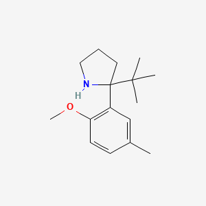 molecular formula C16H25NO B15279534 2-(tert-Butyl)-2-(2-methoxy-5-methylphenyl)pyrrolidine 