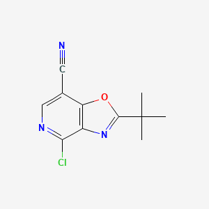 molecular formula C11H10ClN3O B1527958 2-(Tert-butyl)-4-chlorooxazolo[4,5-C]pyridine-7-carbonitrile CAS No. 1346447-42-4