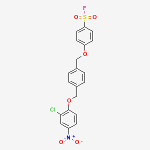 molecular formula C20H15ClFNO6S B15279593 Benzenesulfonylfluoride, 4-[[4-[(2-chloro-4-nitrophenoxy)methyl]phenyl]methoxy]- CAS No. 31185-39-4