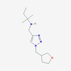 molecular formula C13H24N4O B15279635 2-Methyl-N-((1-((tetrahydrofuran-3-yl)methyl)-1H-1,2,3-triazol-4-yl)methyl)butan-2-amine 