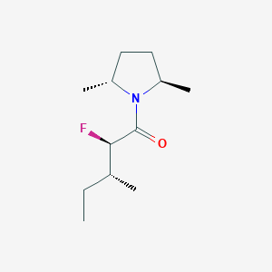 molecular formula C12H22FNO B152797 Pyrrolidine, 1-(2-fluoro-3-methyl-1-oxopentyl)-2,5-dimethyl-, [2R-[1(2R*,3R*),2alpha,5beta]]-(9CI) CAS No. 136734-73-1