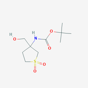 molecular formula C10H19NO5S B15279769 tert-Butyl (3-(hydroxymethyl)-1,1-dioxidotetrahydrothiophen-3-yl)carbamate 