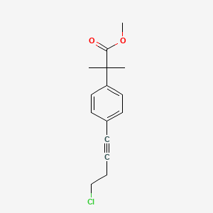 molecular formula C15H17ClO2 B15279808 Methyl 2-(4-(4-chlorobut-1-yn-1-yl)phenyl)-2-methylpropanoate 