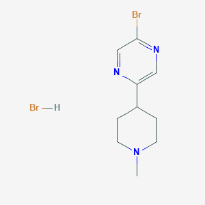 molecular formula C10H15Br2N3 B1527981 2-Bromo-5-(1-methylpiperidin-4-yl)pyrazine hydrobromide CAS No. 1361115-03-8