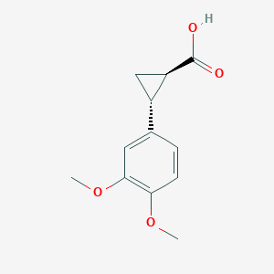 molecular formula C12H14O4 B15279860 Rel-(1R,2R)-2-(3,4-dimethoxyphenyl)cyclopropane-1-carboxylic acid 