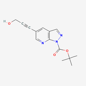 molecular formula C14H15N3O3 B1527987 tert-Butyl 5-(3-hydroxyprop-1-yn-1-yl)-1H-pyrazolo[3,4-b]pyridine-1-carboxylate CAS No. 1305325-07-8