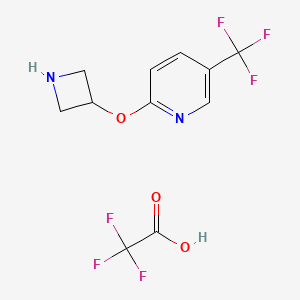 molecular formula C11H10F6N2O3 B1527992 2-(Azetidin-3-yloxy)-5-(trifluoromethyl)pyridine 2,2,2-trifluoroacetate CAS No. 1361115-90-3