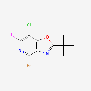 molecular formula C10H9BrClIN2O B1527997 4-Bromo-2-(tert-butyl)-7-chloro-6-iodooxazolo[4,5-C]pyridine CAS No. 1305324-59-7