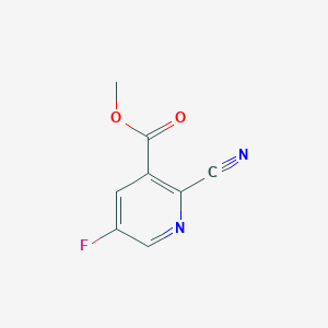 molecular formula C8H5FN2O2 B1528001 Methyl 2-cyano-5-fluoronicotinate CAS No. 1356110-37-6