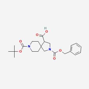 molecular formula C22H30N2O6 B1528003 2-((Benzyloxy)carbonyl)-8-(tert-butoxycarbonyl)-2,8-diazaspiro[4.5]decane-4-carboxylic acid CAS No. 1251003-34-5