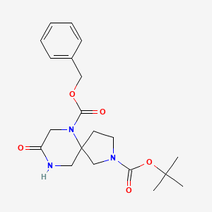 molecular formula C20H27N3O5 B1528004 6-Benzyl 2-tert-butyl 8-oxo-2,6,9-triazaspiro[4.5]decane-2,6-dicarboxylate CAS No. 1251009-05-8