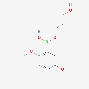 molecular formula C11H17BO5 B15280050 (2,5-dimethoxyphenyl)-(3-hydroxypropoxy)borinic acid 