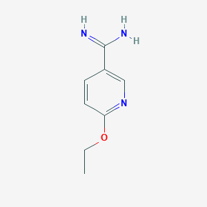 molecular formula C8H11N3O B15280181 6-Ethoxynicotinimidamide 