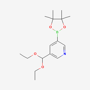 molecular formula C16H26BNO4 B1528025 3-(Diethoxymethyl)-5-(4,4,5,5-tetramethyl-1,3,2-dioxaborolan-2-yl)pyridine CAS No. 1333319-77-9