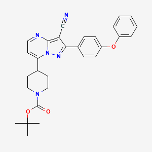 molecular formula C29H29N5O3 B15280264 tert-Butyl 4-(3-cyano-2-(4-phenoxyphenyl)pyrazolo[1,5-a]pyrimidin-7-yl)piperidine-1-carboxylate CAS No. 2190506-55-7