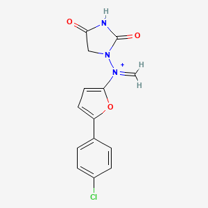 molecular formula C14H11ClN3O3+ B15280320 1-((5-(4-Chlorophenyl)furan-2-yl)(methylene)-l4-azanyl)imidazolidine-2,4-dione 
