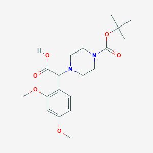 molecular formula C19H28N2O6 B1528036 2-(4-Boc-piperazinyl)-2-(2,4-dimethoxylphenyl)acetic acid CAS No. 1400644-22-5