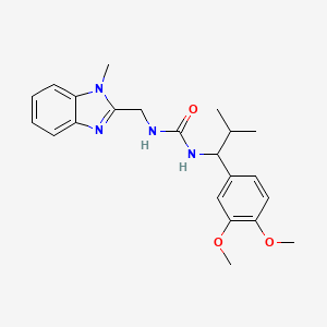 molecular formula C22H28N4O3 B15280363 N-[1-(3,4-dimethoxyphenyl)-2-methylpropyl]-N'-[(1-methyl-1H-benzimidazol-2-yl)methyl]urea 