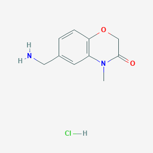 molecular formula C10H13ClN2O2 B1528037 6-(AMinoMethyl)-4-Methyl-2H-benzo[b][1,4]oxazin-3(4H)-one hydrochloride CAS No. 916211-08-0