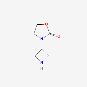 molecular formula C6H10N2O2 B15280507 3-(Azetidin-3-yl)oxazolidin-2-one 