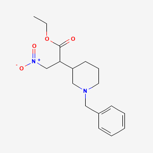 molecular formula C17H24N2O4 B1528052 2-(1-Benzyl-piperidin-3-yl)-3-nitro-propionic acid ethyl ester CAS No. 1357352-31-8