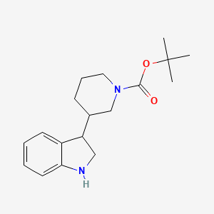 molecular formula C18H26N2O2 B1528053 tert-Butyl 3-(indolin-3-yl)piperidine-1-carboxylate CAS No. 1160248-25-8