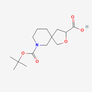molecular formula C14H23NO5 B1528054 7-(Tert-butoxycarbonyl)-2-oxa-7-azaspiro[4.5]decane-3-carboxylic acid CAS No. 1160246-92-3
