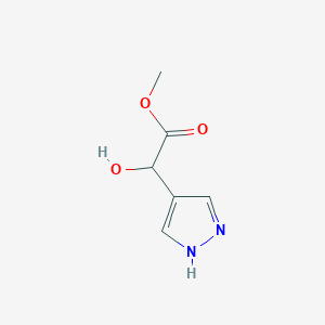 molecular formula C6H8N2O3 B15280556 Methyl 2-hydroxy-2-(1H-pyrazol-4-yl)acetate 