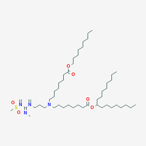 molecular formula C48H96N4O6S B15280565 nonyl 8-[(8-heptadecan-9-yloxy-8-oxooctyl)-[3-[(N'-methyl-N-methylsulfonylcarbamimidoyl)amino]propyl]amino]octanoate 