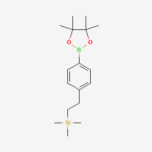 molecular formula C17H29BO2Si B1528057 Trimethyl(4-(4,4,5,5-tetramethyl-1,3,2-dioxaborolan-2-yl)phenethyl)silane CAS No. 2096994-91-9