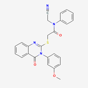 molecular formula C25H20N4O3S B15280593 N-(Cyanomethyl)-2-((3-(3-methoxyphenyl)-4-oxo-3,4-dihydroquinazolin-2-yl)thio)-N-phenylacetamide 