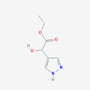 molecular formula C7H10N2O3 B15280596 Ethyl 2-hydroxy-2-(1H-pyrazol-4-yl)acetate 