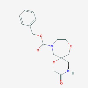 molecular formula C16H20N2O5 B1528062 3-Oxo-1,8-Dioxa-4,11-Diaza-Spiro[5.6]Dodecane-11-Carboxylic Acid Benzyl Ester CAS No. 1251020-98-0