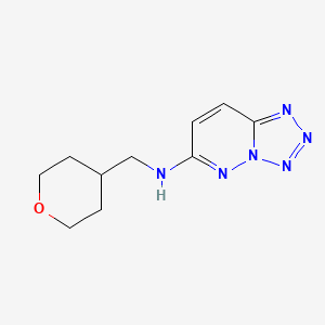 molecular formula C10H14N6O B15280686 N-(tetrahydro-2H-pyran-4-ylmethyl)tetraazolo[1,5-b]pyridazin-6-amine 