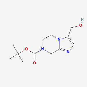molecular formula C12H19N3O3 B1528073 tert-butyl 3-(hydroxymethyl)-5,6-dihydroimidazo[1,2-a]pyrazine-7(8H)-carboxylate CAS No. 1314391-41-7