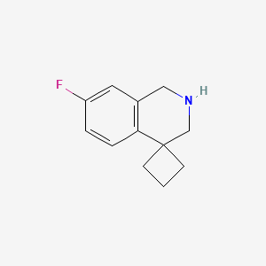 molecular formula C12H14FN B1528078 7'-fluoro-2',3'-dihydro-1'H-spiro[cyclobutane-1,4'-isoquinoline] CAS No. 1283718-61-5