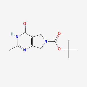 molecular formula C12H17N3O3 B15280817 tert-Butyl 2-methyl-4-oxo-3,4,5,7-tetrahydro-6H-pyrrolo[3,4-d]pyrimidine-6-carboxylate 