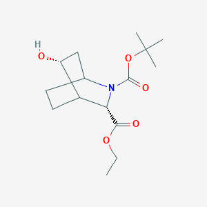 molecular formula C15H25NO5 B1528083 Racemic-(1S,3S,4S,5R)-2-Tert-Butyl 3-Ethyl 5-Hydroxy-2-Azabicyclo[2.2.2]Octane-2,3-Dicarboxylate CAS No. 1272756-98-5