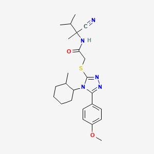 molecular formula C24H33N5O2S B15280833 N-(1-cyano-1,2-dimethylpropyl)-2-{[5-(4-methoxyphenyl)-4-(2-methylcyclohexyl)-4H-1,2,4-triazol-3-yl]sulfanyl}acetamide 