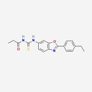 molecular formula C19H19N3O2S B15280866 N-{[2-(4-ethylphenyl)-1,3-benzoxazol-6-yl]carbamothioyl}propanamide 