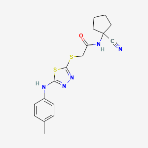 molecular formula C17H19N5OS2 B15280886 N-(1-Cyanocyclopentyl)-2-((5-(p-tolylamino)-1,3,4-thiadiazol-2-yl)thio)acetamide 