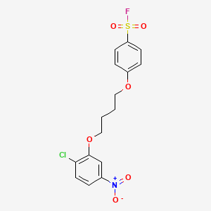 molecular formula C16H15ClFNO6S B15280921 Benzenesulfonylfluoride, 4-[4-(2-chloro-5-nitrophenoxy)butoxy]- CAS No. 31185-45-2