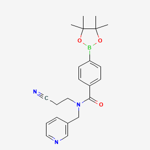 molecular formula C22H26BN3O3 B15280925 N-(2-Cyanoethyl)-N-[(pyridin-3-yl)methyl]-4-(4,4,5,5-tetramethyl-1,3,2-dioxaborolan-2-yl)benzamide CAS No. 864759-44-4