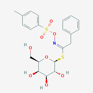 molecular formula C21H25NO8S2 B15280948 (2S,3R,4S,5R,6R)-3,4,5-Trihydroxy-6-(hydroxymethyl)tetrahydro-2H-pyran-2-yl (E)-2-phenyl-N-(tosyloxy)ethanimidothioate 