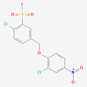 molecular formula C13H8Cl2FNO5S B15280981 Benzenesulfonylfluoride, 2-chloro-5-[(2-chloro-4-nitrophenoxy)methyl]- CAS No. 30885-47-3