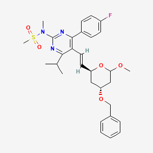 molecular formula C30H36FN3O5S B15280998 N-(5-(2-((2S,4R)-4-(Benzyloxy)-6-methoxytetrahydro-2H-pyran-2-yl)vinyl)-4-(4-fluorophenyl)-6-isopropylpyrimidin-2-yl)-N-methylmethanesulfonamide 