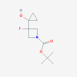 molecular formula C11H18FNO3 B1528101 Tert-butyl 3-fluoro-3-(1-hydroxycyclopropyl)azetidine-1-carboxylate CAS No. 1273563-62-4