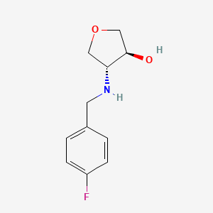 molecular formula C11H14FNO2 B15281046 (3S,4R)-4-((4-Fluorobenzyl)amino)tetrahydrofuran-3-ol 