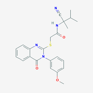 molecular formula C23H24N4O3S B15281052 N-(1-cyano-1,2-dimethylpropyl)-2-{[3-(3-methoxyphenyl)-4-oxo-3,4-dihydroquinazolin-2-yl]sulfanyl}acetamide 